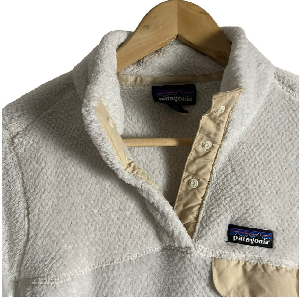 Patagonia Women’s Re-Tool Half Snap Ivory Fleece Pullover Size Medium - Picture 3 of 8